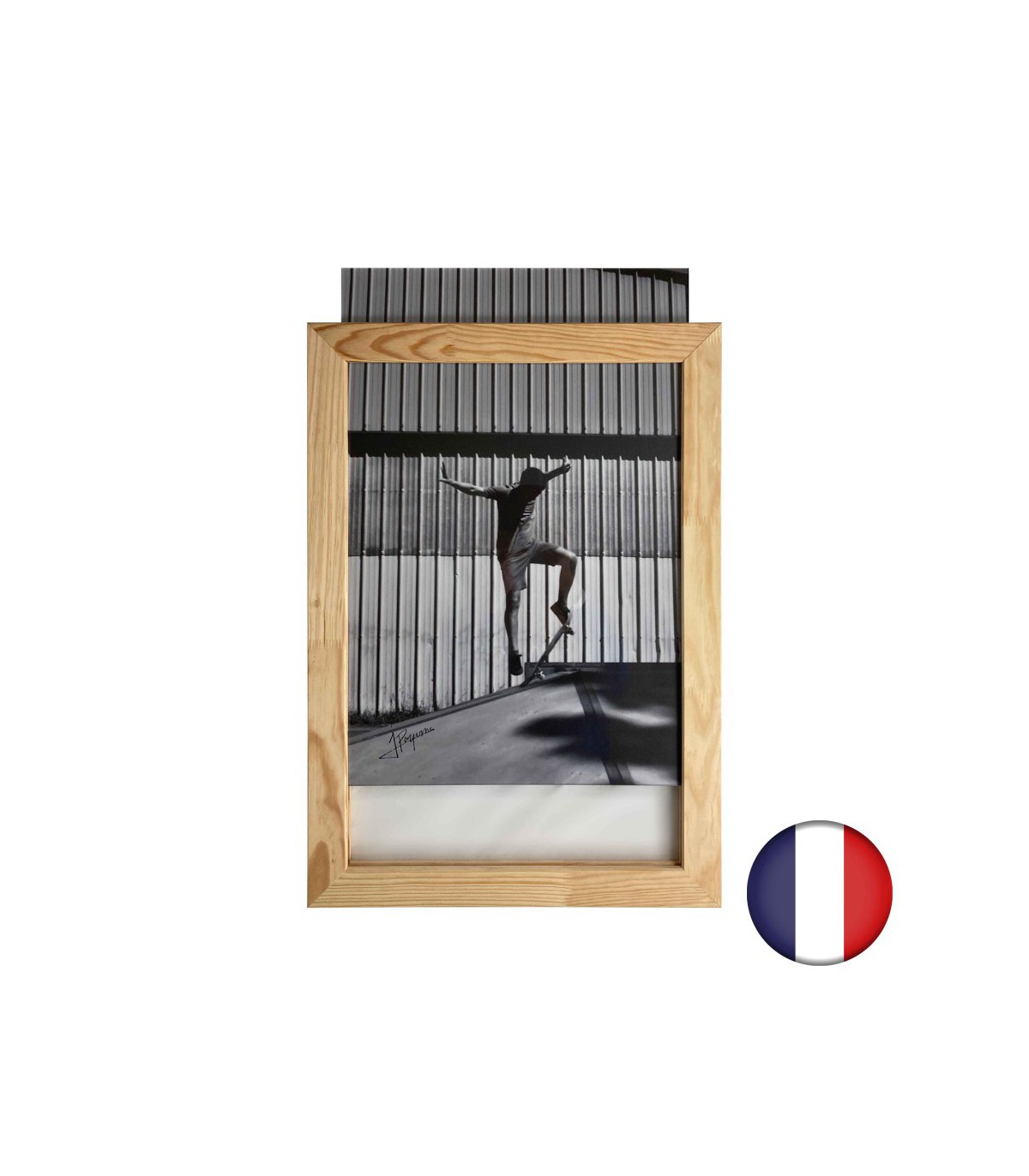 Cadre photo double face en bois brut pour 2 affiches de dimensions 60 x 40  cm - Fabrication française