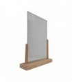 Porte menu de table en bois brut avec avec plexi format A4  - Fabrication française
