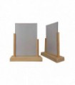 Porte menu de table en bois brut avec avec plexi format A5 - Lot de 2 - Fabrication française