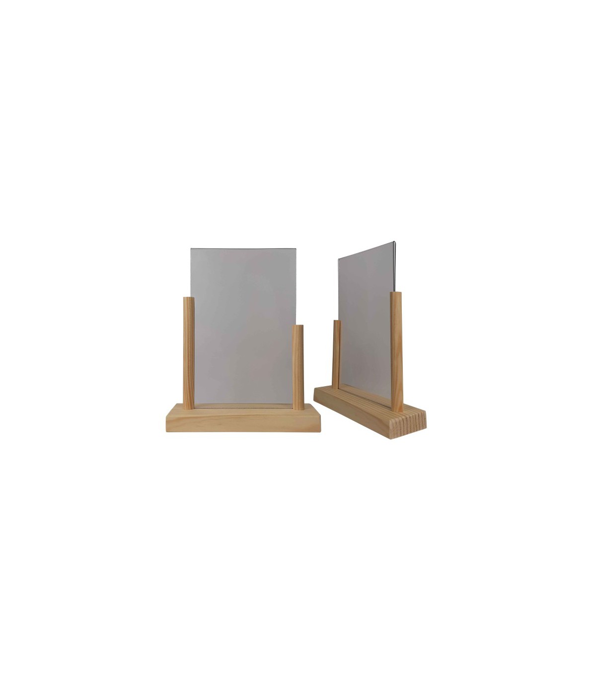 Porte menu bois brut avec plexi A5 - Lot de 2. Fabrication