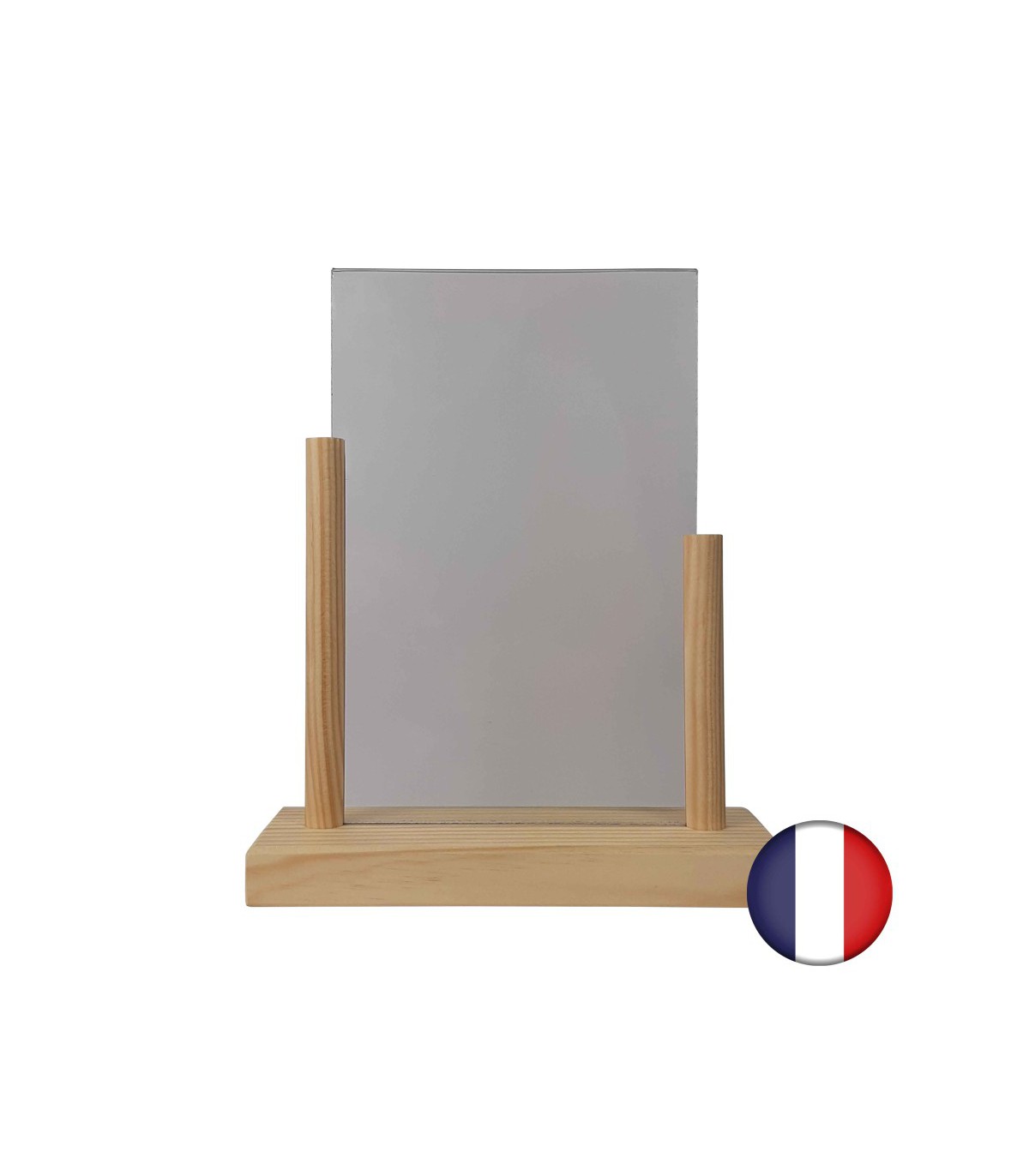 Porte menu bois brut avec plexi A5 - Lot de 2. Fabrication