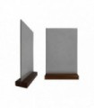 Porte menu de table en bois dimensions 21 x 6,5 x 2,4 cm avec plexi A4 - Lot de 2