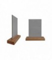 Porte menu de table en bois dimensions 21 x 6,5 x 2,4 cm avec plexi A5 - Lot de 2