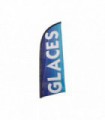Drapeau publicitaire "GLACES" de dimensions 225 x 85 cm