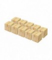 Socle cube en bois brut de dimensions 3,6 x 3,6 x 3,6 cm avec rainure inclinée - Lot de 10