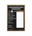 Panneau "CONSOMMATIONS COURANTES" traditionnel dimensions 61 x 41 cm