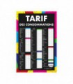 Panneau "TARIF DES CONSOMMATIONS" moderne dimensions 61 x 41 cm