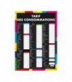 Panneau "TARIF DES CONSOMMATIONS" moderne format A1