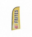 Drapeau publicitaire "FRITES" (jaune) de dimensions 225 x 85 cm