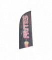 Drapeau publicitaire "FRITES" (noir) de dimensions 225 x 85 cm
