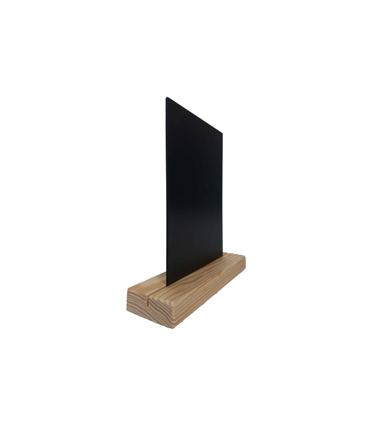 Lot de 2 Porte menu de table en bois couleur noir dimensions 21 x 6,5 x 2,4 cm avec ardoise A5 