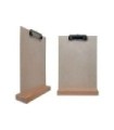 Porte menu en bois brut 21 x 6,5 x 2,4 cm avec porte document bois A4 - Lot de 2
