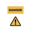 Sticker autocollant "DANGER" format A5 (fond jaune)