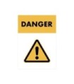 Sticker autocollant "DANGER" format A5 (fond jaune)