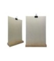Porte menu de table en bois brut dimensions 21x6,5x2,4 cm avec porte document A4 - Lot de 2
