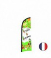 Drapeau publicitaire "Fruits & Légumes" de dimensions 230 x 70 cm
