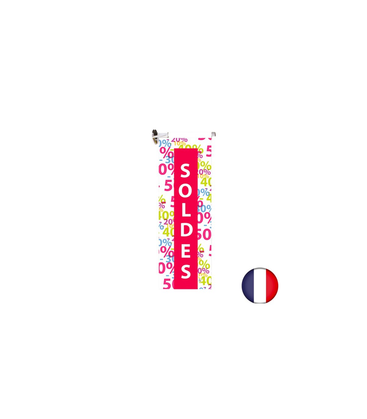 Support ventouse Publiflam® couleur blanc avec bâche SOLDES - Fab française